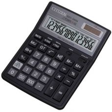Калькулятор Citizen SDC-395N черный 16-разр. 2-е питание, 000, 00, TAX, mark up, GT, A0234F
