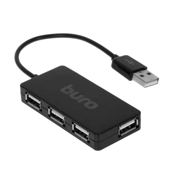 USB-Хаб Buro BU-HUB4-U2.0-Slim черный пассивный